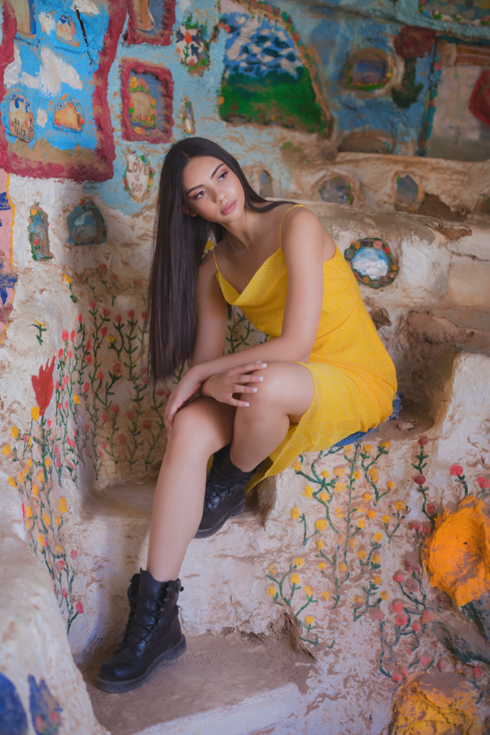 Salvation Mountain styled high school senior portrait session 2