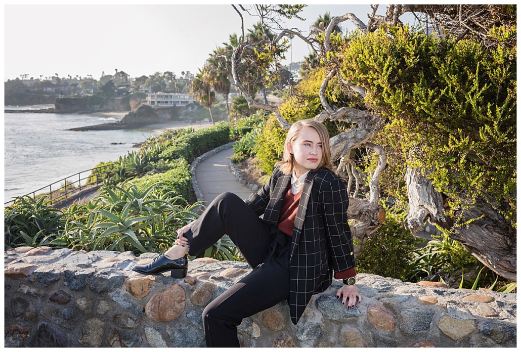 High School senior portrait session at Heisler park in Laguna Beach