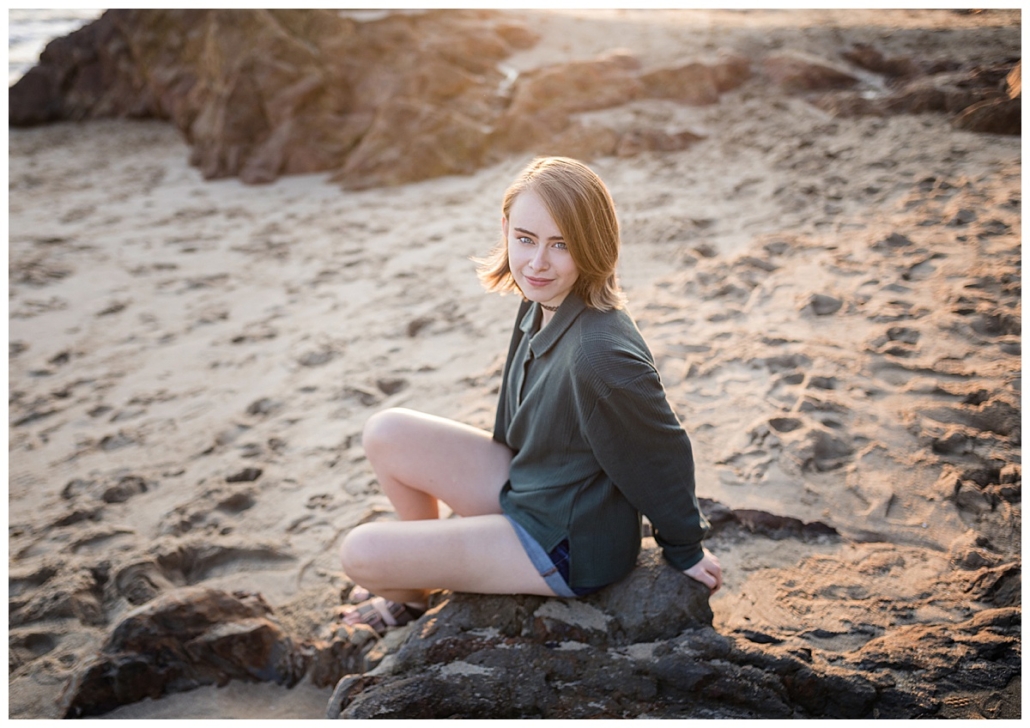 Dana HIlls High school senior portraits on the beach in downtown Laguna beach