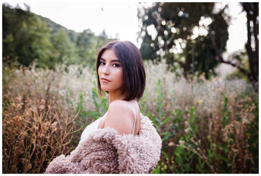 Laguna Beach high School senior pics in a field