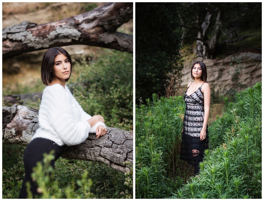 Fallen tree photo shoot for high school senior