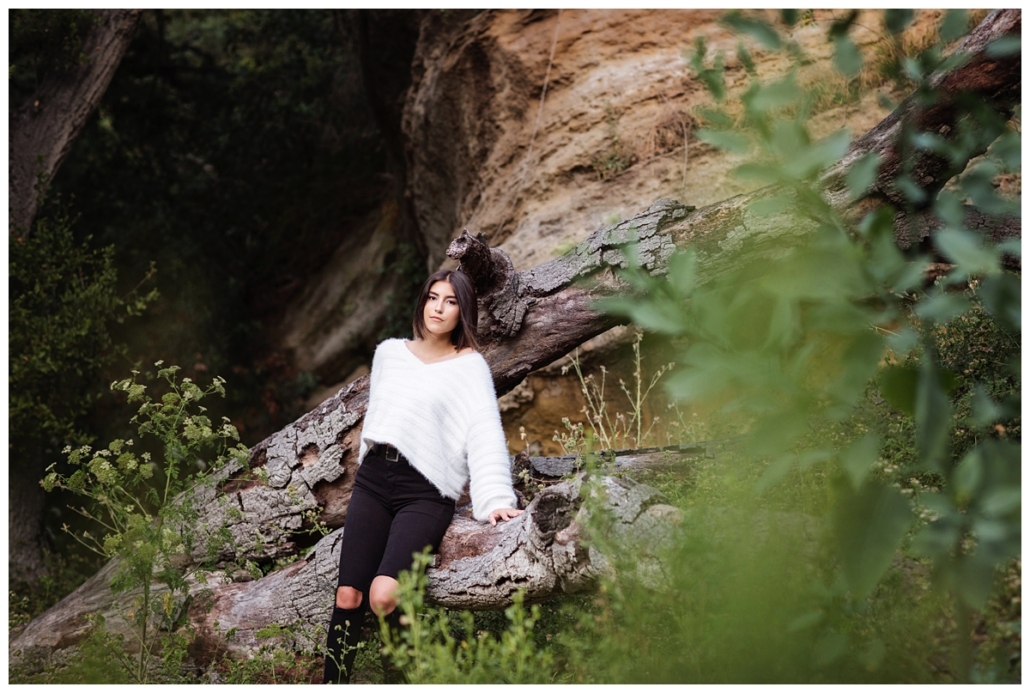 High school senior photo shoot in black and white clothing