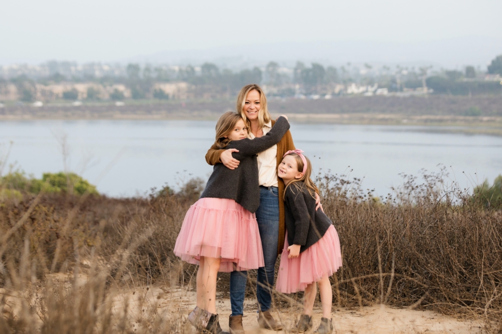 A Mom with her daughters at an Orange County Family photo shoot