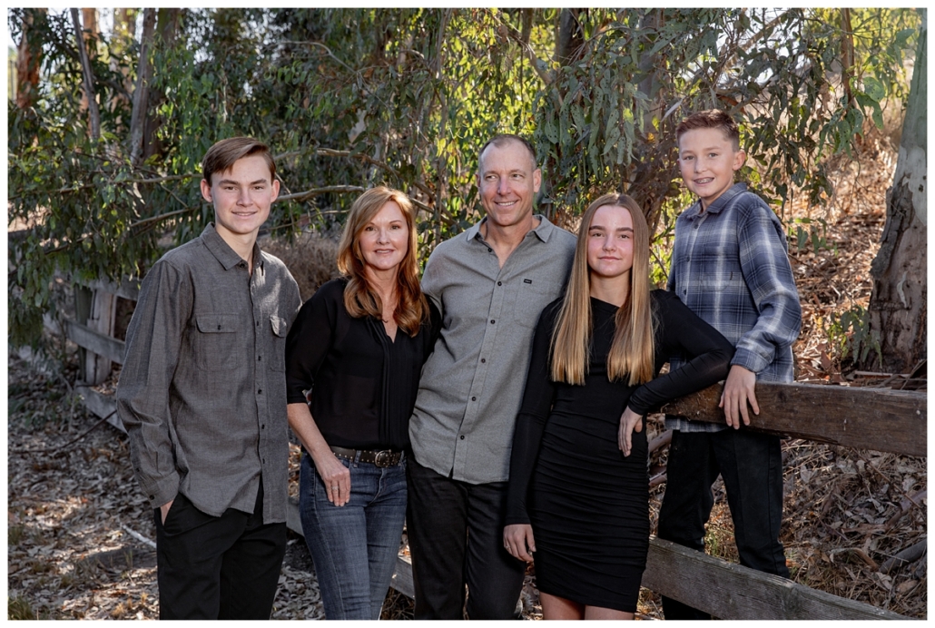 Fall family portraits in Orange County on Nellie Gail Trails.