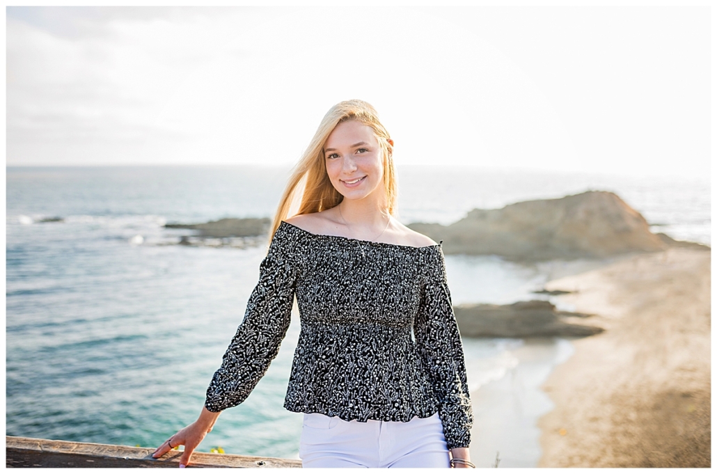 High school senior portraits at the park in front of the Montage resort