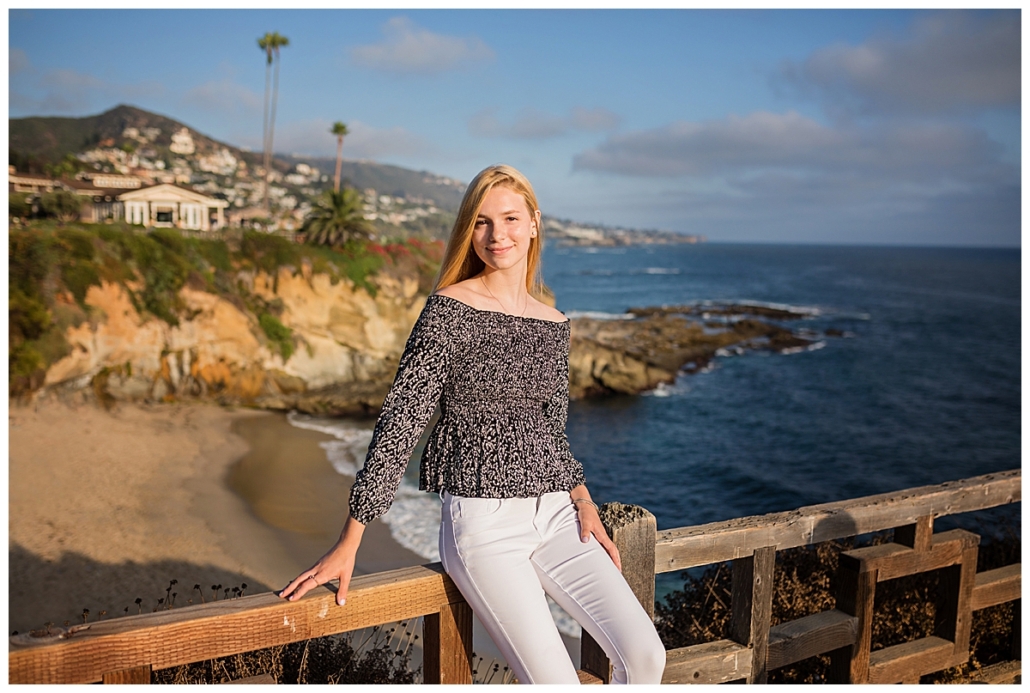 Overlook at Treasure Island beach with a high school senior portraits