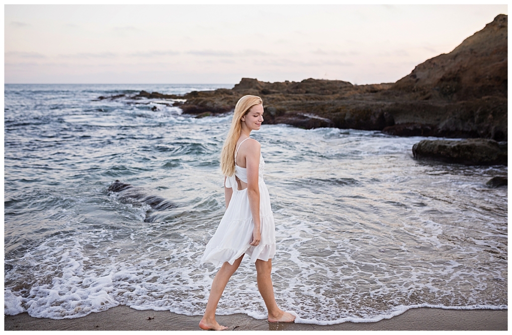 Orange County destination high school senior portraits at the beach