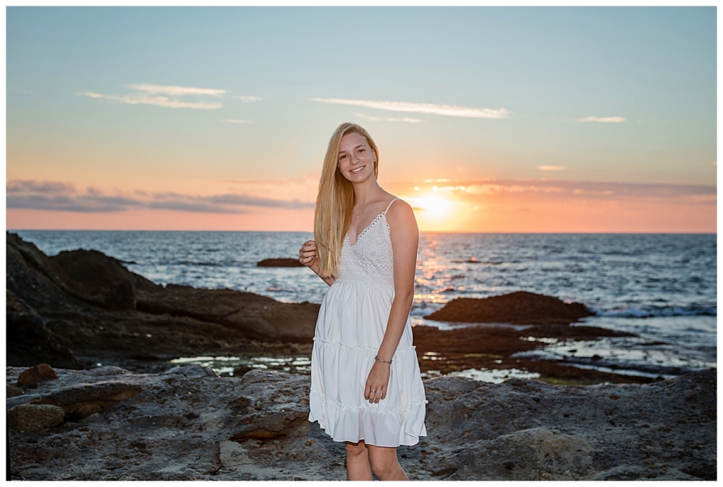 Sunset beach session in Laguna Beach for a high school senior