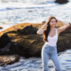 Model for a day session in Laguna Beach for a high school senior