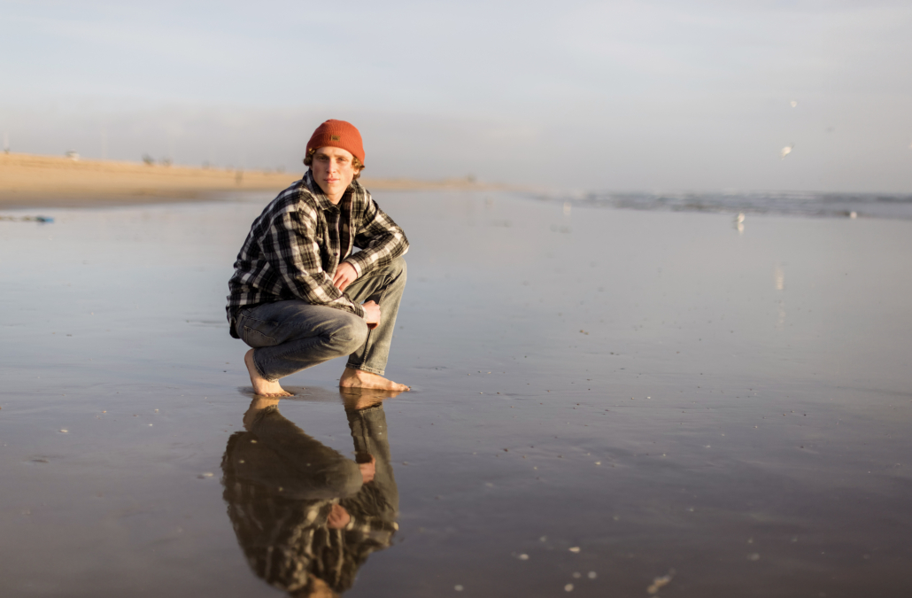 Senior portrait session at Bolsa Chica State Beach