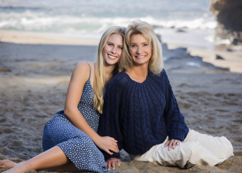 Mother Daughter portrait session on the beach at Tablerock beach in Laguna Beach.